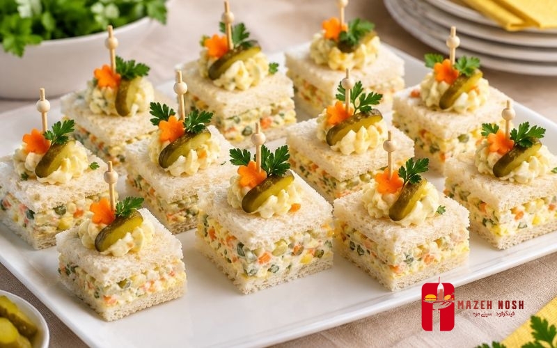 طرز-تهیه-سالاد-الویه-با-نان-تست